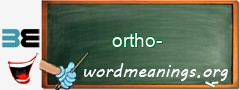 WordMeaning blackboard for ortho-